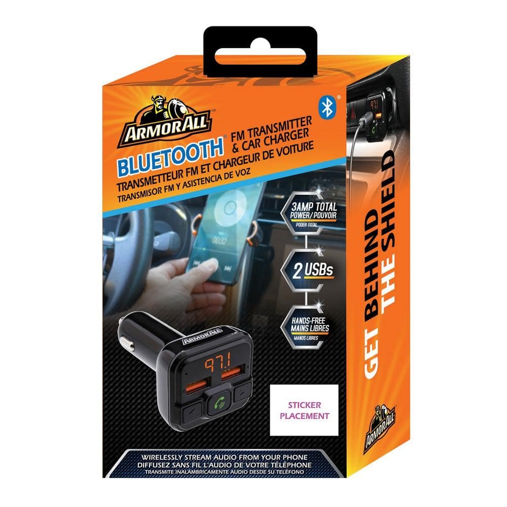 Bluetooth FM Transmitter, 2 USB-A Port Car Charger 3 Amp, Wireless Strean...