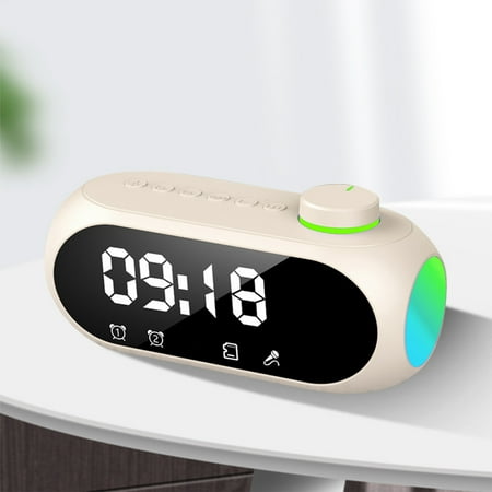 Bluetooth Speaker Bluetooth 5.0 Portable Heavy Bass HiFi Sound Quality Stereo Surround Sound Built-in LED Color Lights Alarm Clock Function FM Radio Function