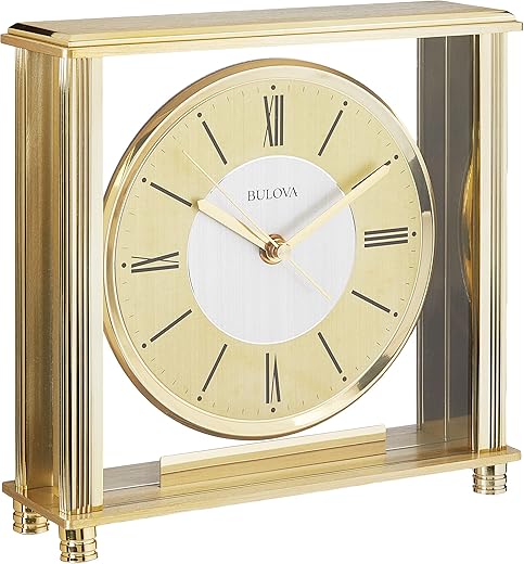 Bulova B1700 Grand Prix Clock, Brass