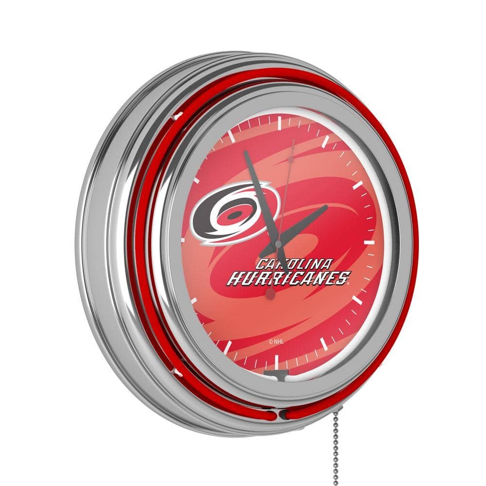 Carolina Hurricanes Red Watermark Lighted Analog Neon Clock