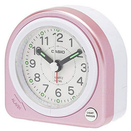 CASIO alarm clock pink 6.2 × 6.1cm with analog mini size light TQ-145-4BJF