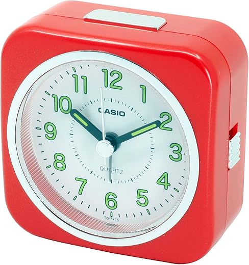 Casio Tq-143-4 Table Top Travel Alarm Clock Red