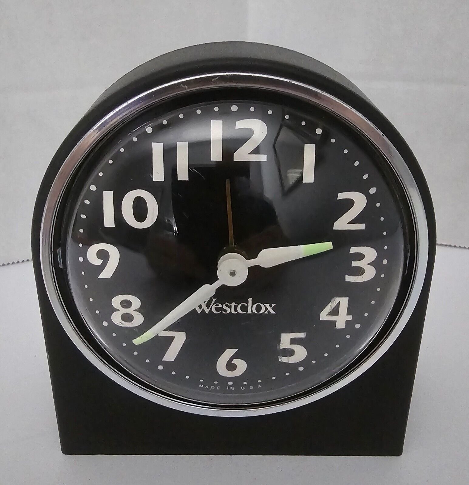 Charming Vintage Westclox Wind-Up Alarm Clock Made in USA Glow In The Dark Hands