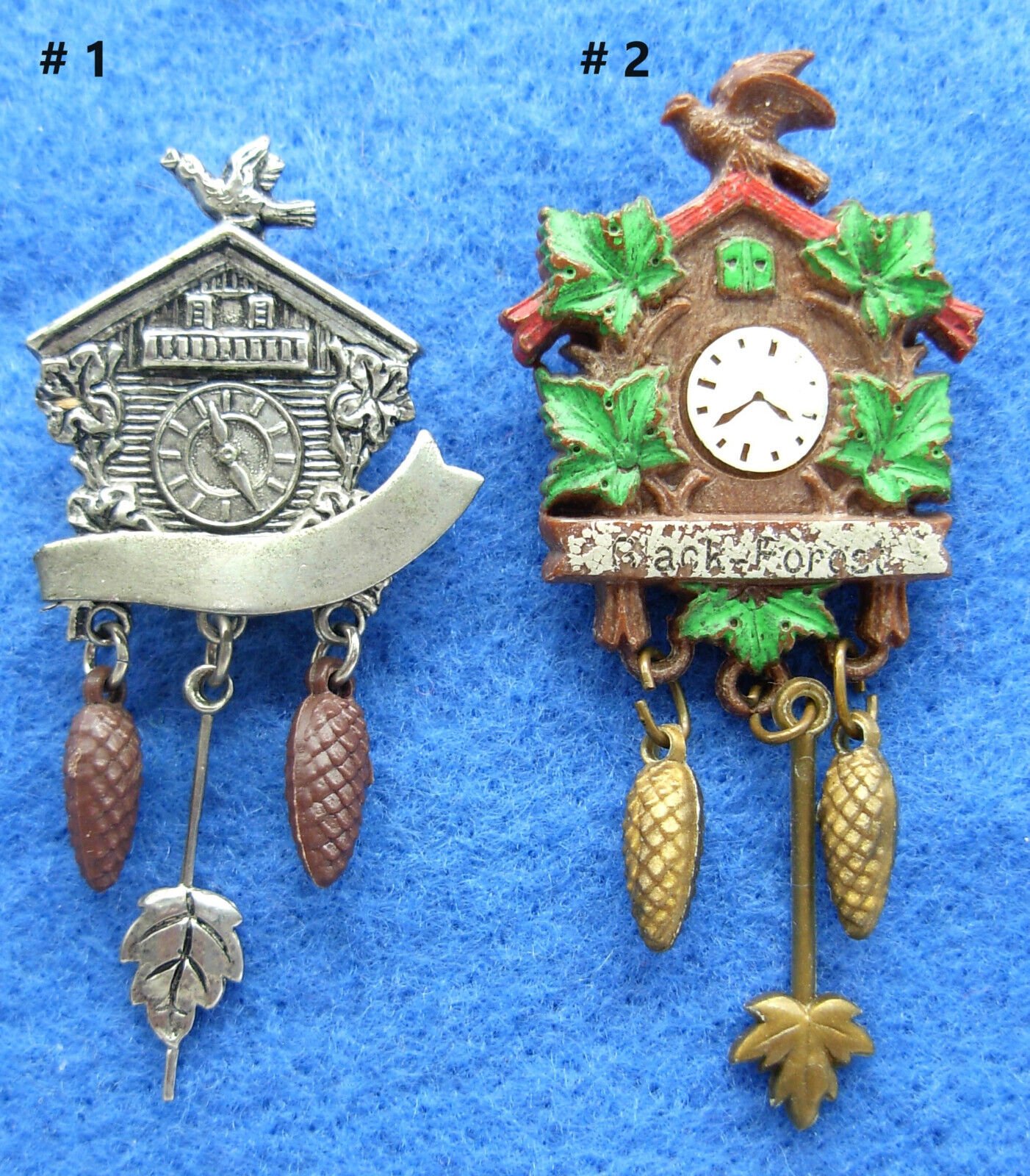 CHOICE 1950s 1960s Cuckoo Clock Black Forest German Ocktoberfest Tyrol hat pin