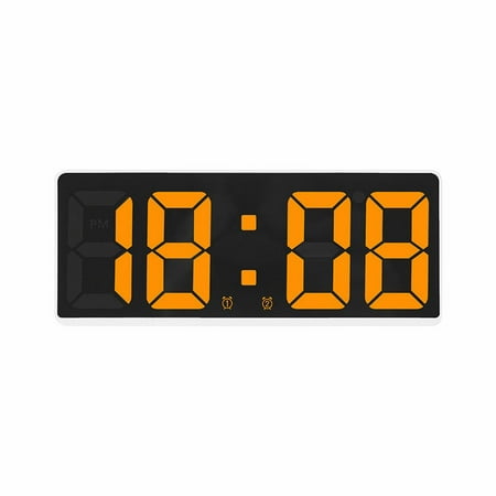 Clearance Kaireo Clock, Simple Led Clock White Shell Orange, Simple Desk Alarm Clock Bedside Led Digital Alarm Clock Electronic Backlight Alarm Clock for Home, Home Clock, 1*Clock, 1*Data Line