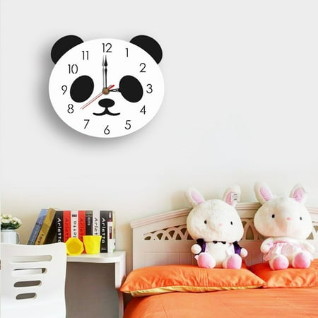 Creative Cartoon Panda Wall Clock Acrylic Kids Childs Rooms Decor Cute Digital Pocket Watch for