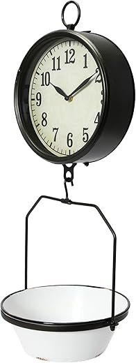 Creative Co-Op White Decorative Reproduction Scale Wall Clock