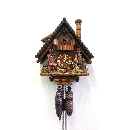 Cuckoo Clock Black Forest House, Hunter, Deer