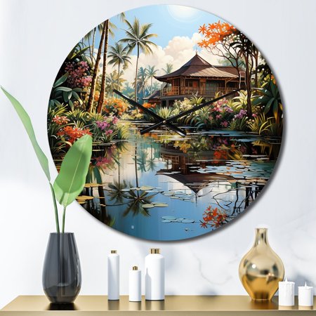 Designart Bali Bliss horizon I Asian Oversized Wall Clock