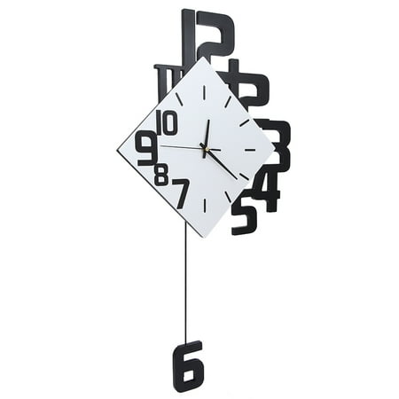 Digital Clock Pendulum Clock,Wall‑mounted Hanging Clock,Nordic Wrought Iron Wall mounted Clock Hanging Wall Clock Living Room Bar