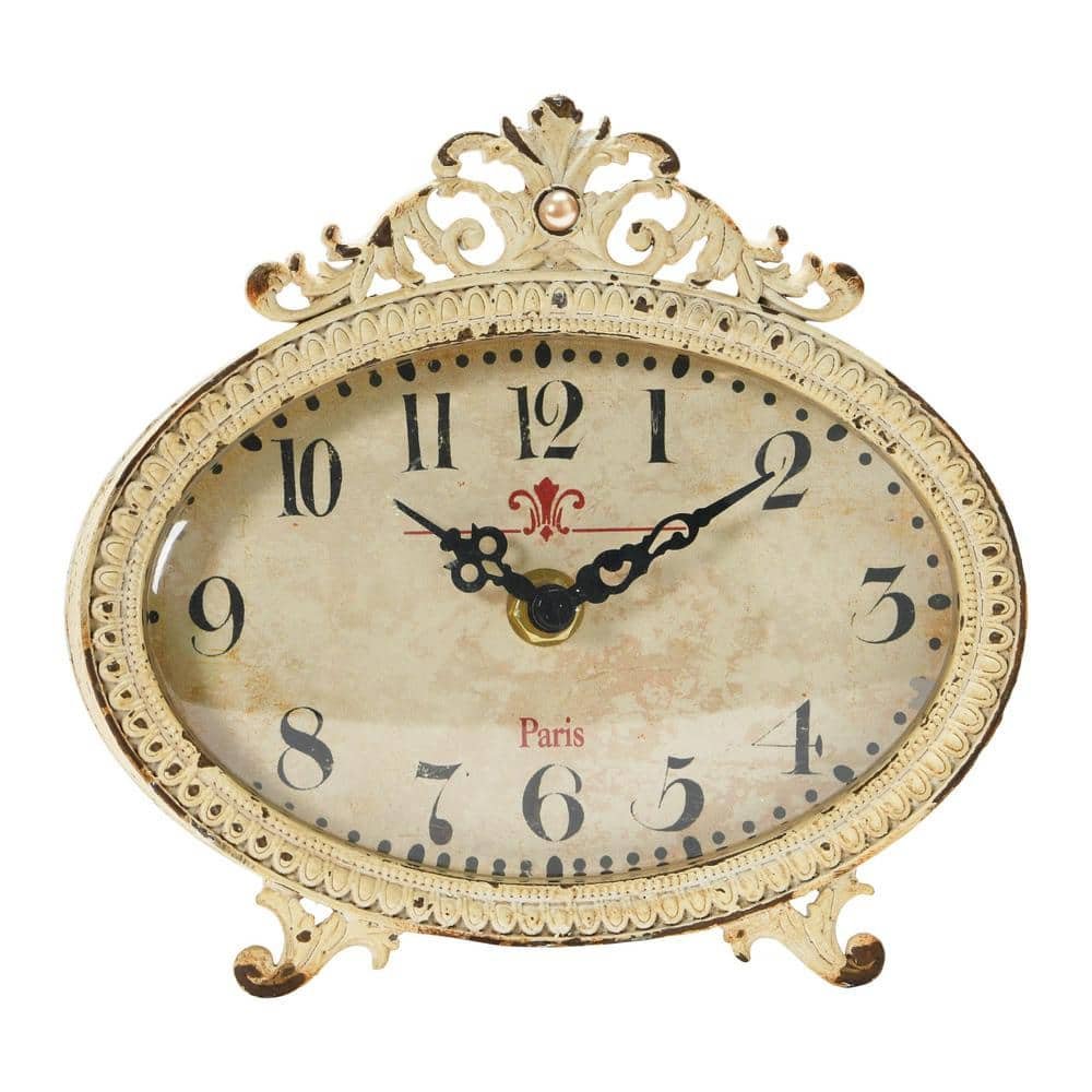 Distressed Pewter Mantel Clock