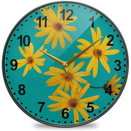 Dreamtimes Artichoke Yellow Pattern Wall Clock Silent Non Ticking 12 Inch Round Easy to Read for Home Office School Clock