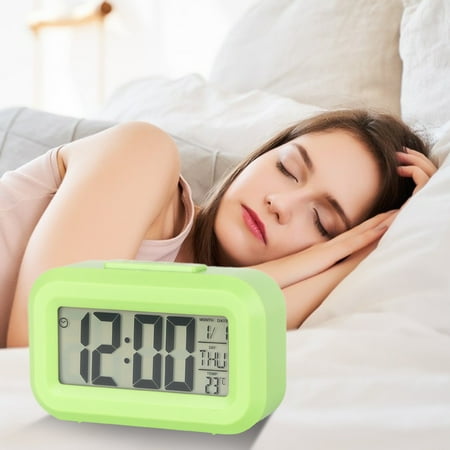 EGYMEN LED Display Digital Electronic Clock with Snooze Alarm, Stereo Digital Display, 12/24H Switching, Countdown Timer for Wake-Up Reminder and Event Planning