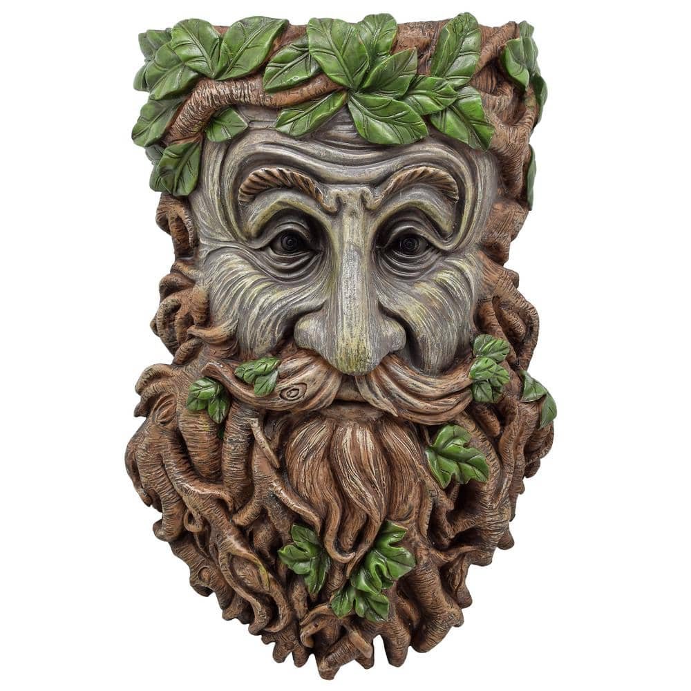 Elderberry 11.8 in. Brown Resin Faces of the Forest Wall or Tree...