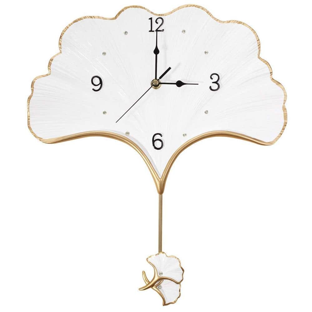Elegant Wall Clock with Pendulum Battery Operated Non Ticking Silent Unique Home...