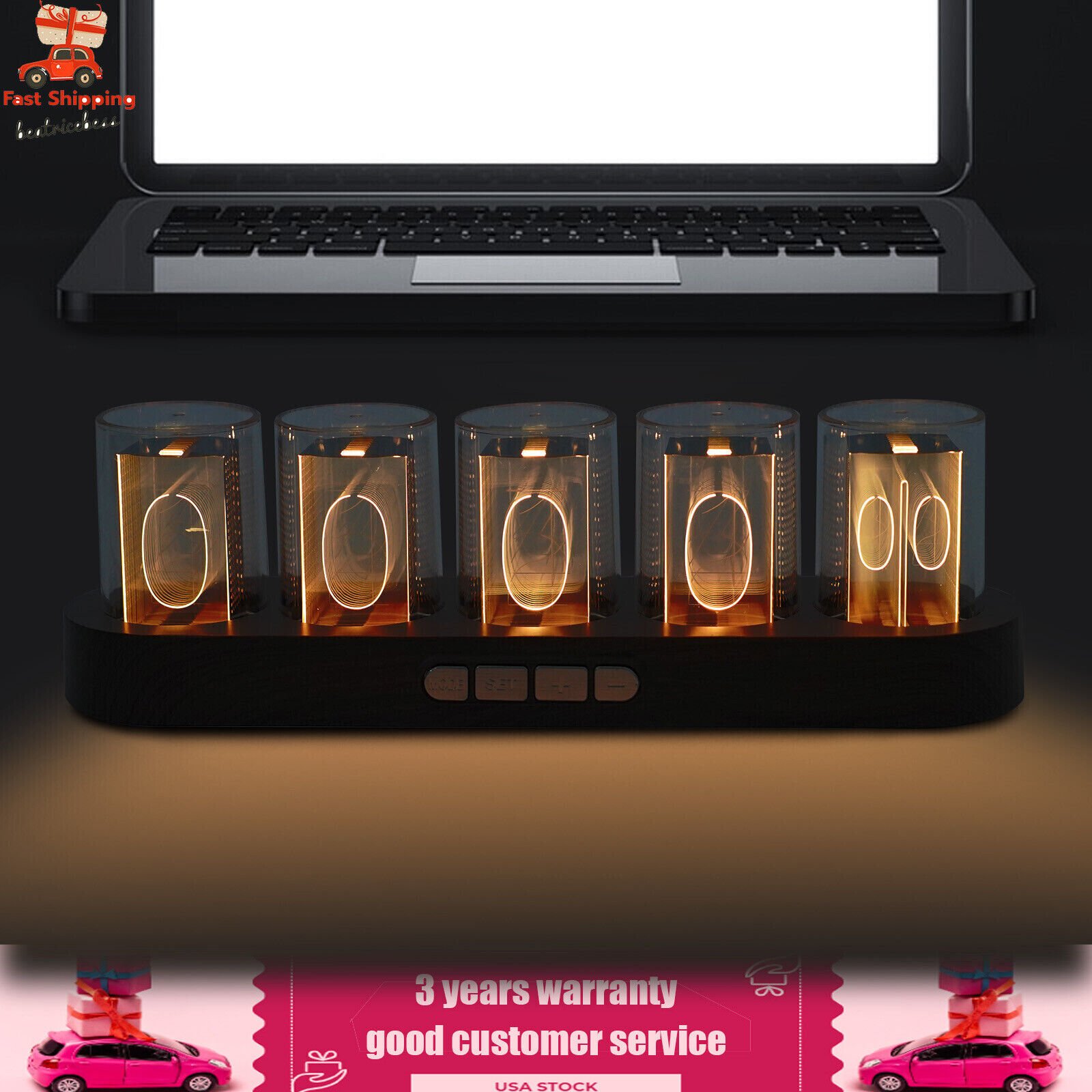 EleksTube RGB Nixie Tube Clock Glow Customized Dial Styles Display Gifts US#