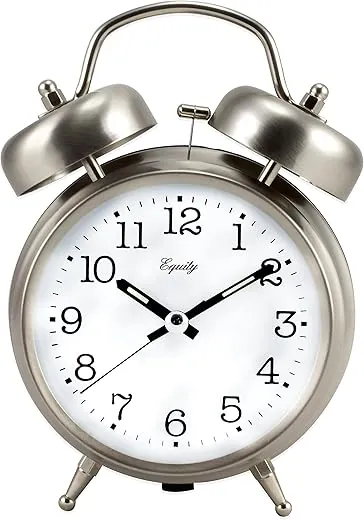 Equity 13017 Analog Twin Bell Quartz Alarm Clock