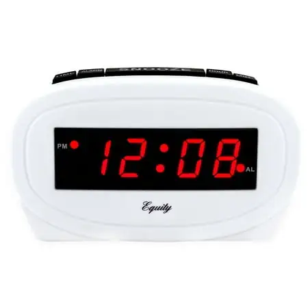 Equity 30227 Digital 0.60 In. Red LED Electric White Alarm Clock