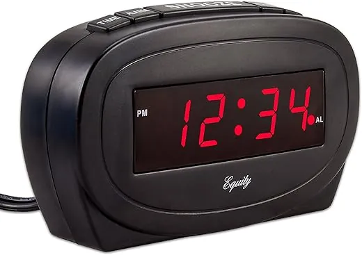 Equity by La Crosse 30228 LED Alarm Clock,Black 4.50"W x 1.85"D x 2.65"H