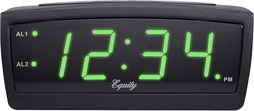 Equity by La Crosse 30229 LED Digital Alarm Clock, 0.9-Inch, Green