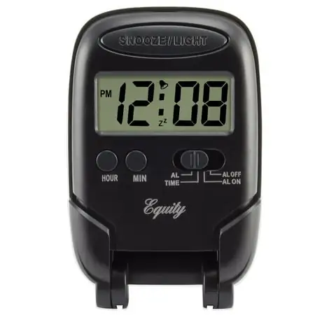 Equity by La Crosse Black LCD Fold-up Travel Alarm Clock, 31302