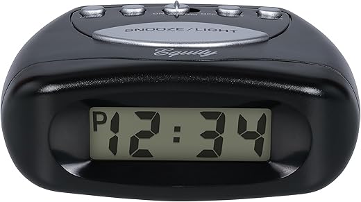 Equity by La Crosse LCD Snooze Alarm Clock, Black