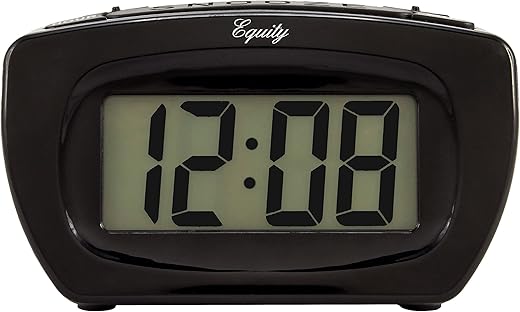 Equity by La Crosse Super Loud Digital LCD Alarm Clock, Charcoal