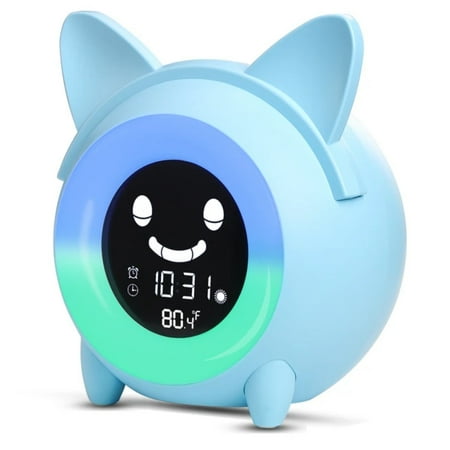 FDENGHU Colorful Cute Animal Child Alarm Clock Sleep Trainer with Digital Wake Snooze Temperature NAP Timer and Night Light for Kids