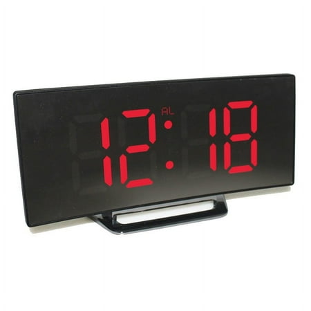 Geege Electronic Alarm Clock Noiseless Design Digital LED Large Display Mirror,Red