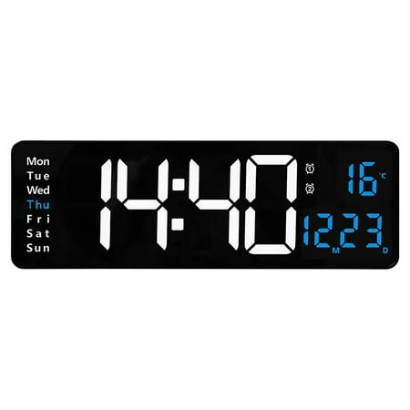 GGdda Up to 50% off Wall Clock Large Led Digital Wall Clock Temperature Date Day Display Usb Remote Control Wall Decor Alarm Clocks for Bedrooms 17.3*5.4*2Inch (Clearance) Acrylic