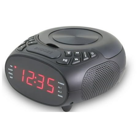 GPX CD AM/FM Clock Radio with 1.2 Display and Dual Alarm, CC318B