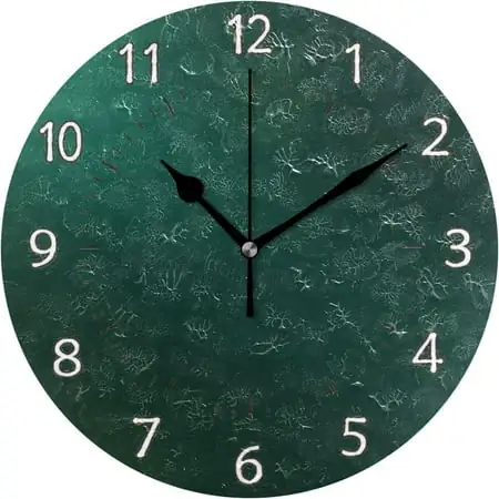 GZHJMY Hunter Green 1 Wall Clock, PVC Silent Non Ticking 10 Inch Battery Operated Wall Clocks, Easy to Read Clock for Home Kitchen Living Room Bathroom Office Decor