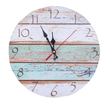 Hareemi Creative Mediterranean Wooden Round Wall Clock Vintage Retro Wall Clock (2)