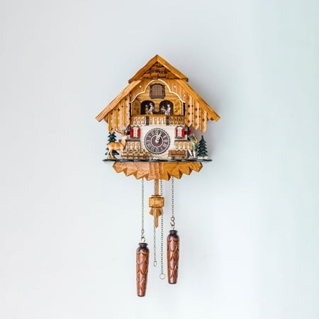 Hermle 13.5 Brown and Red Miniature Dancer Cuckoo Wall Clock