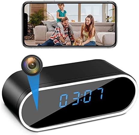 Hidden Camera Clock Spy Camera HD 1080P WiFi Camera with Night Vision Motion Detection Small Surveillance Security Nanny Cams with Video Indoor/Home/Office