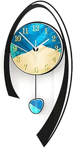 homary 24.8 Modern Wall Clock Acrylic Non Ticking Pendulum Wall Clocks Battery Operated Multi-Color Decorative Clocks for Living Room Bedroom Kitchen