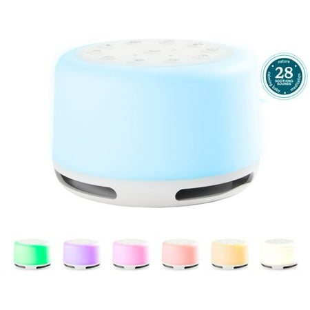 Homedics Sound Sleep Aura White Noise Sound Machine, Rechargeable, Multi-color