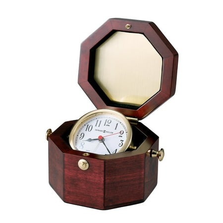 Howard Miller 645187 3-3/4 X 7 Chronometer Hardwood Analog Table Top Clock - Brass