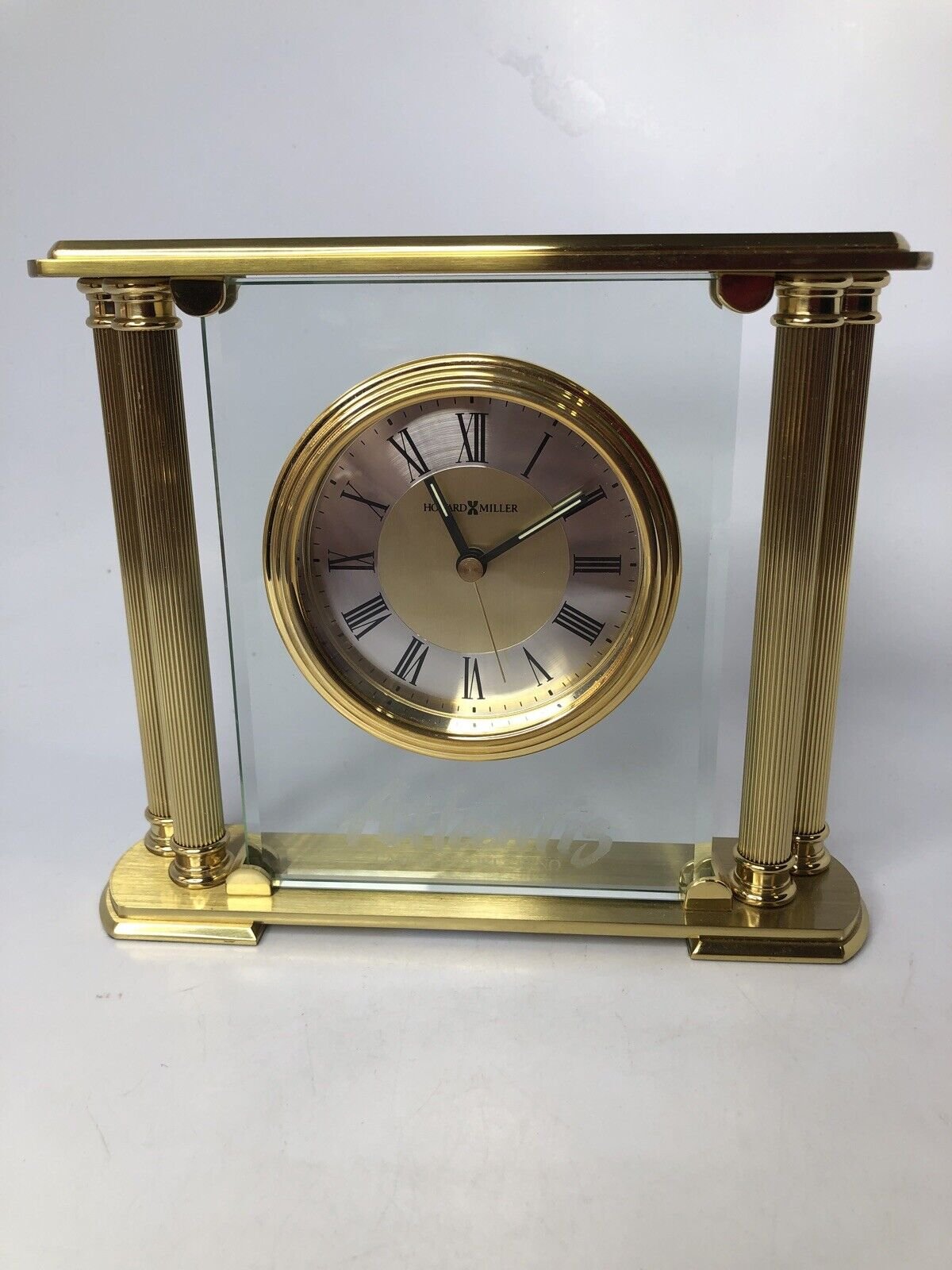 Howard Miller Atlantis Reno Casino Desk Mantle Clock Gold Pillar Free Shipping