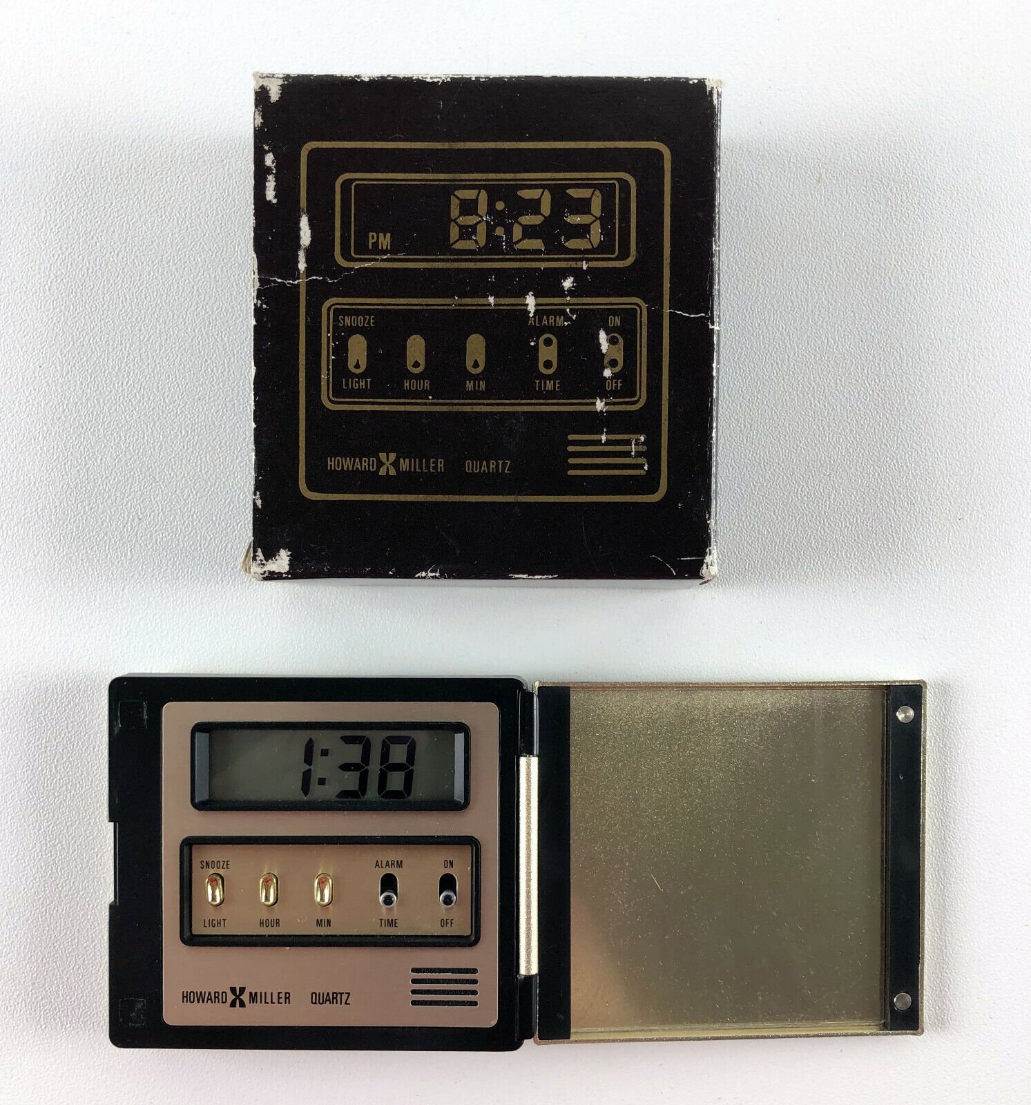 Howard Miller Brass Qartz Digital Travel Alarm Clock Model 622-759 - In Box