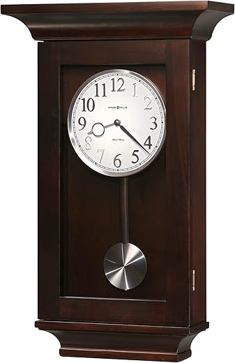 Howard Miller Gerrit Wall Clock 625-379 – Black Coffee with Quartz, Dual-Chime Movement