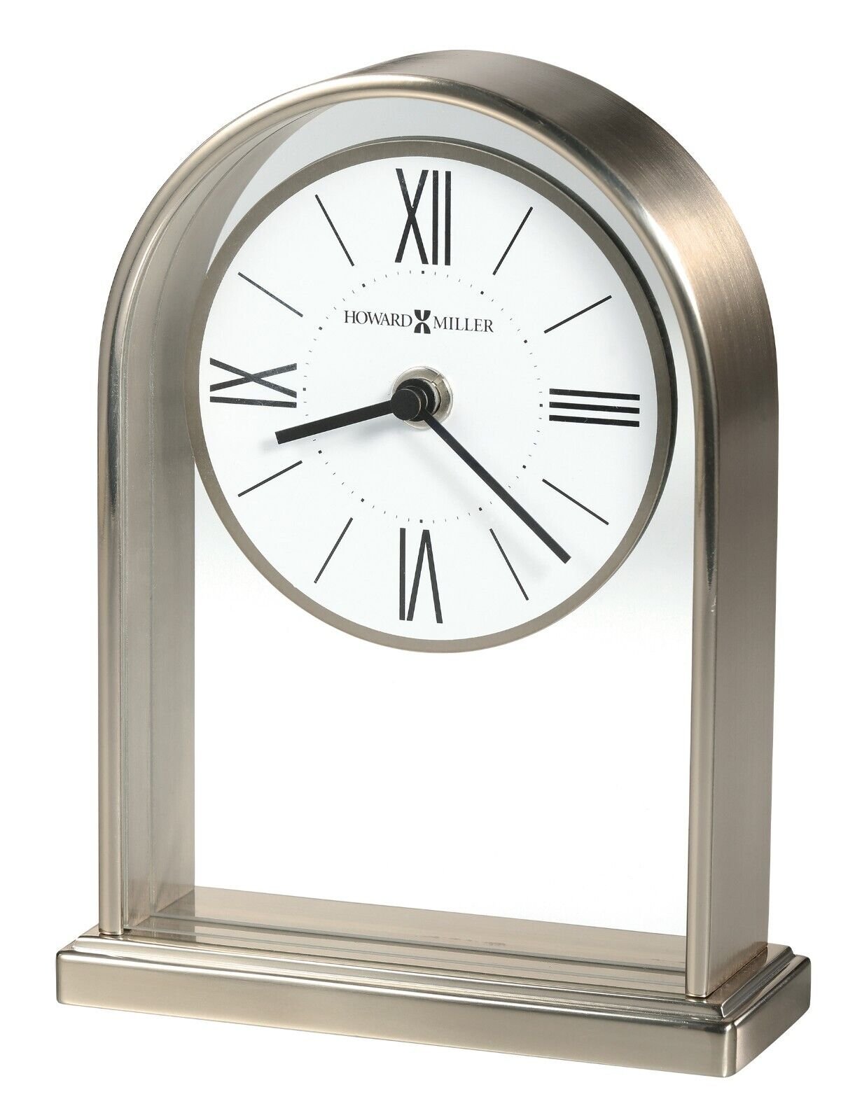 Howard Miller Jefferson Table Clock 645826 Modern Glass Panel Quartz Timepiece