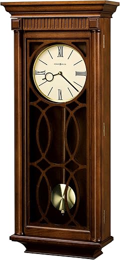 Howard Miller Kathryn Wall Clock 625-525 ? Tuscany Cherry & Brass Pendulum Bob with Quartz, Triple-Chime Movement