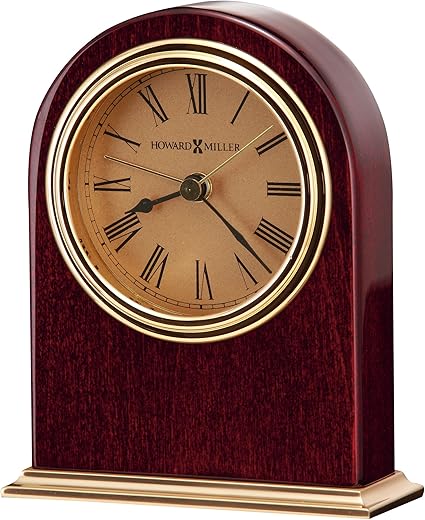 Howard Miller Pocatello Table Clock 547-774 – Rosewood Hall and Brass Features Home Decor with Quartz, Alarm Movement