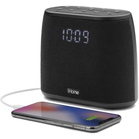 iHome Dual Alarm Clock FM Radio Bluetooth Speaker, Voice Control Siri and Google Assistant, with USB Charging Station/Phone Chargers for Bedrooms