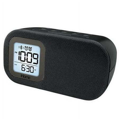 iHome iBT210B Bluetooth Dual Alarm FM Clock Radio with Speakerphone and USB Charging - Black