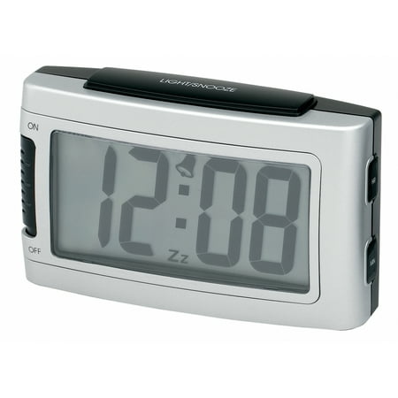 Impecca Alarm Clock, Digital, Vibrating, Battery Powered, LED, Snooze, 12/24 Hour Setting - Silver