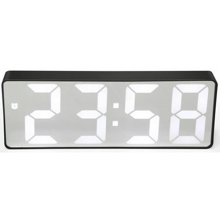 Infinity Instruments Black Digital Tabletop Clock Black Transitional Digital Display Wall Clock