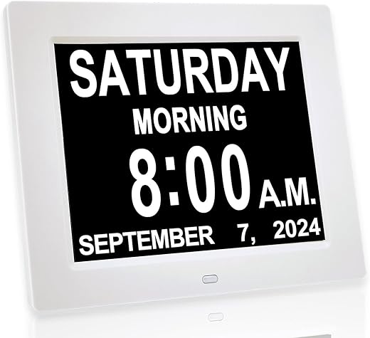 JALL 【New 2024】 Digital Calendar Alarm Day Clock - with 8