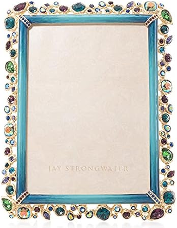 Jay Strongwater Leslie Bejeweled Peacock Blue Frame, Eye Catching and Beautiful, 5 x 7